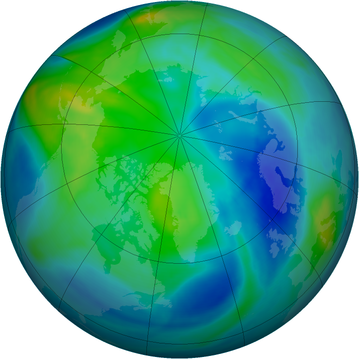 Arctic ozone map for 21 October 2007